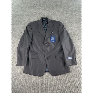 NWT Stafford Suit Jacket 42 R Black Wool Herringbone 3 Button Premium Sport $300